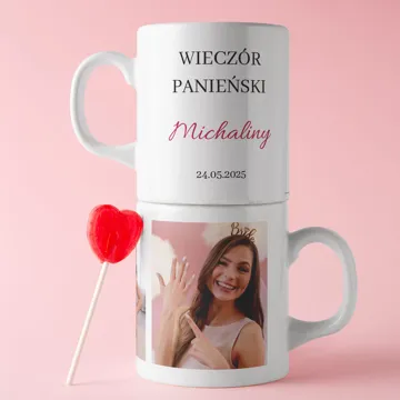 Kubek wieczór panieński ze zdjęciami na prezent podziękowanie z personalizacją