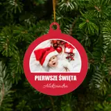 Bombka na choinkę ze zdjęciem imieniem Moje Pierwsze Święta