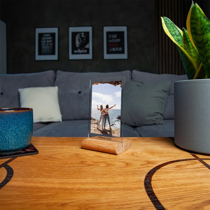 Ramka ze zdjęciem i napisem na szkle akrylowym mini