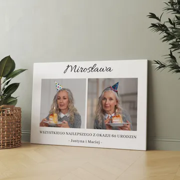 Obraz ze zdjęć na płótnie prezent na 60 urodziny 40x30 cm
