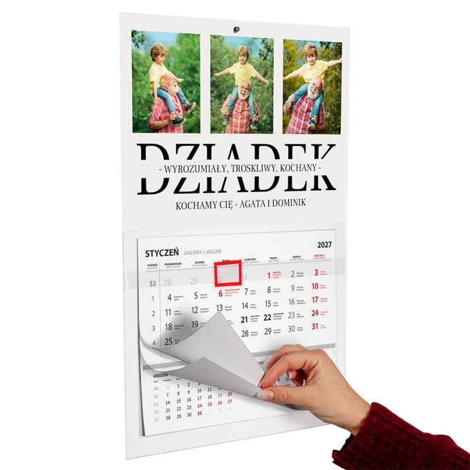 Kalendarz ze zdjęciem i podpisem na prezent dla Dziadka