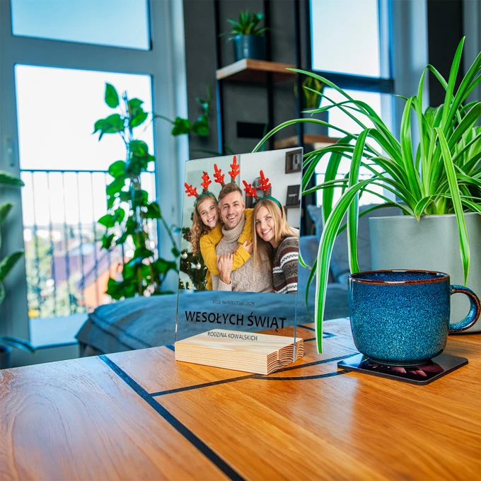 Statuetka ramka ze zdjęciem Prezent na Mikołajki Święta personalizacja 15x21 cm