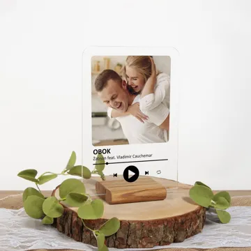 Ramka Spotify z Twoim zdjęciem na szkle akrylowym szkiełko muzyczne Twoja piosenka A5