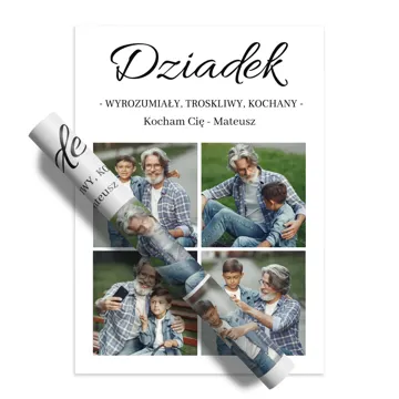 Plakat ze zdjęć kolaż prezent dla Dziadka na Dzień Dziadka 50x70 cm