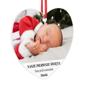 Zawieszka do auta z Twoim zdjęciem napisem prezent na święta mikołajki