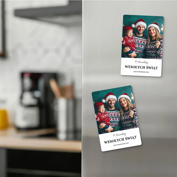 Magnes ze zdjęcia na prezent świąteczny pod choinkę 7x10 cm wykończenie matowe