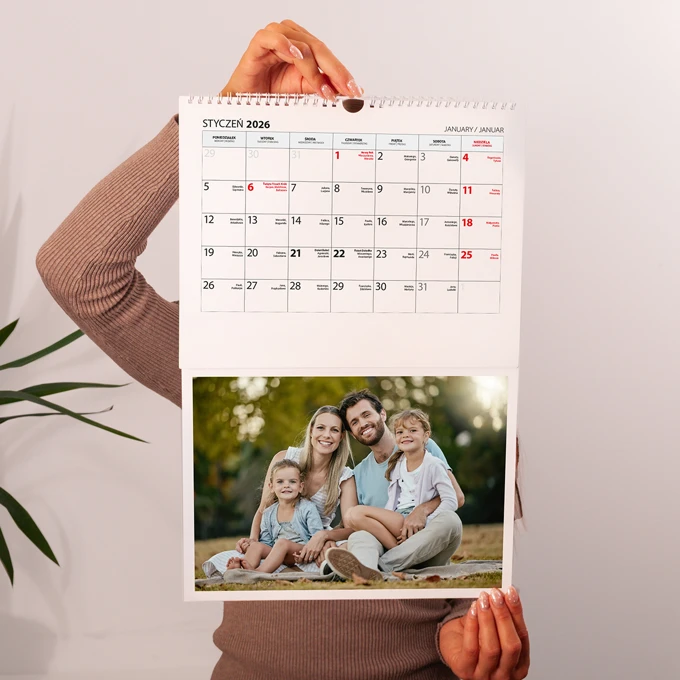 Kalendarz ścienny planer duży format A3+ z Twoim zdjęciem