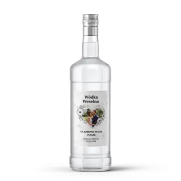Naklejki na wódkę weselną alkohol ze zdjęciem dowolnym tekstem na podziękowanie dla gości