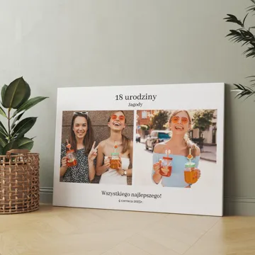 Zdjęcie na płótnie obraz ze zdjęciem kolaż prezent na 18 urodziny 60x40 cm