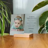 Podziękowanie na chrzest dla rodziców chrzestnych ramka zdjęcie na szkle akrylowym 15x21 cm