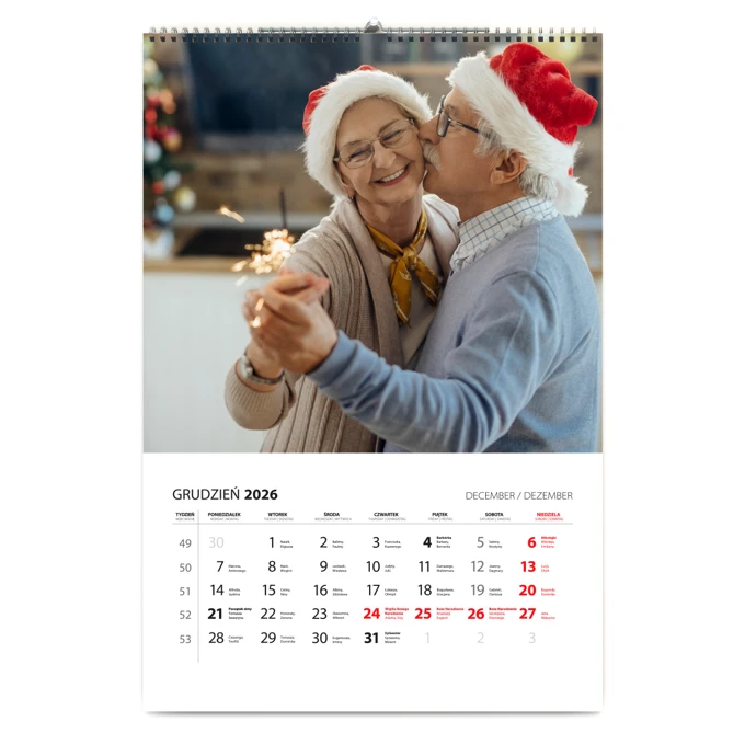 Fotokalendarz na prezent dla Dziadków 13-stronicowy duży format A3+ Twoje zdjęcia