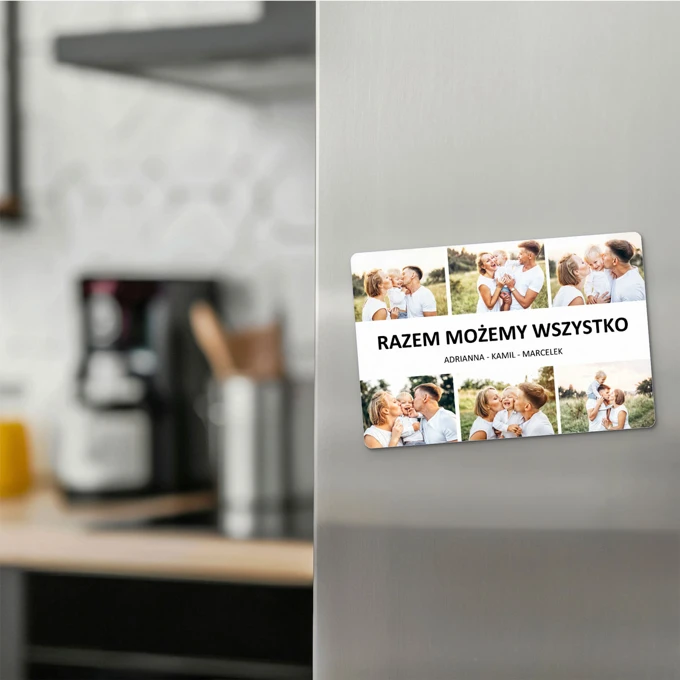 Magnes kolaż zdjęć Rodzina personalizacja imiona 15x10 cm