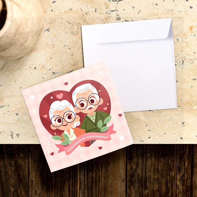 Kartka okolicznościowa na życzenia dla Babci i Dziadka