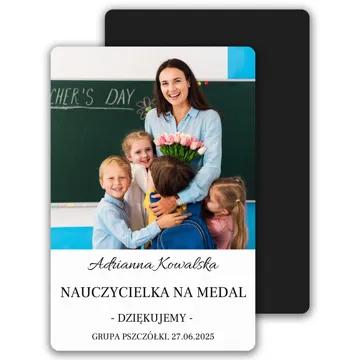 Fotomagnes prezent dla nauczyciela 7x10 cm wykończenie matowe