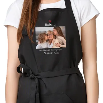 Personalizowany fartuch kuchenny Prezent na Dzień Babci ze zdjęciem od wnuków