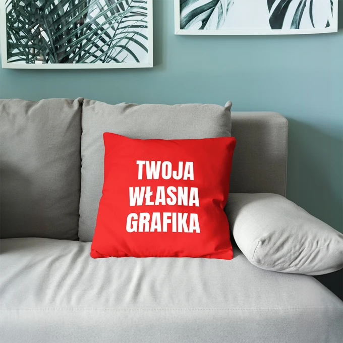 Czerwona poduszka z Twoim zdjęciem nadrukiem