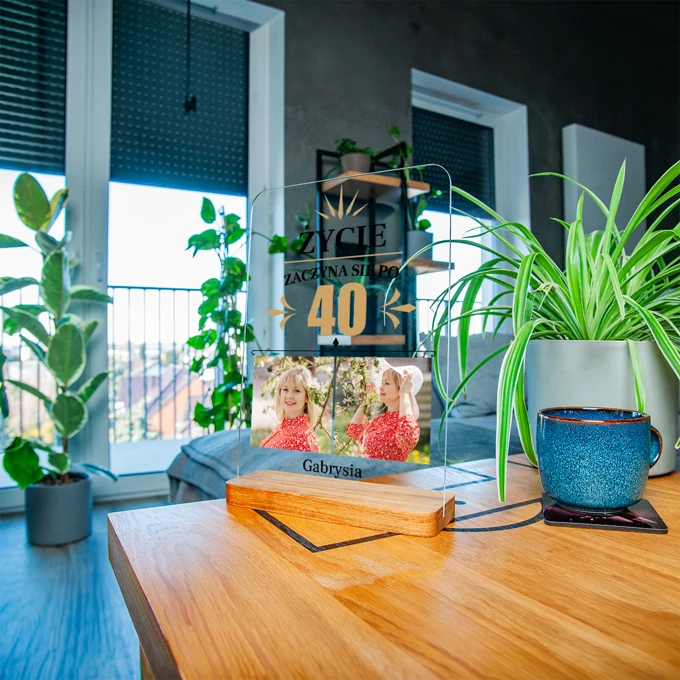 Życie zaczyna się po 40 zdjęcie na szkle akrylowym A4