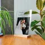 Statuetka ze zdjęciem na szkle prezent na ślub podziękowanie 21x30 cm