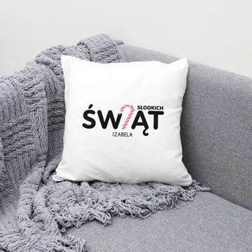 Poduszka z nadrukiem imieniem prezent na święta Słodkich Świąt