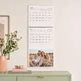 Fotokalendarz trójdzielny z Twoim zdjęciem XL długi planer ścienny z zawieszką 71 cm