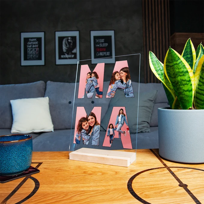 Zdjęcie na szkle dla mamy ramka ze zdjęciem na szkle akrylowym A4