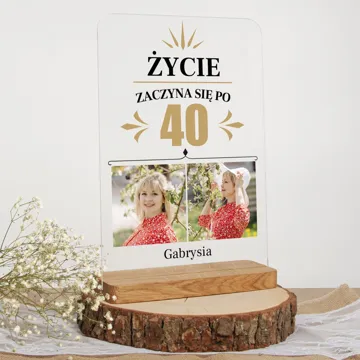 Życie zaczyna się po 40 zdjęcie na szkle akrylowym A4