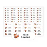 Metki imienne na odzież dla dzieci arkusz 58 sztuk lisek