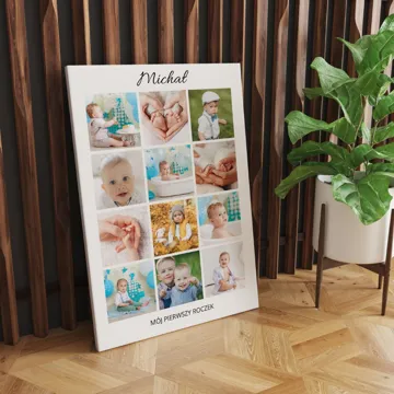 Obraz ze zdjęć na płótnie kolaż z dedykacją 40x60 cm
