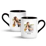 Personalizowany kubek ze zdjęciem Twojego Pupila czarne ucho czarny środek