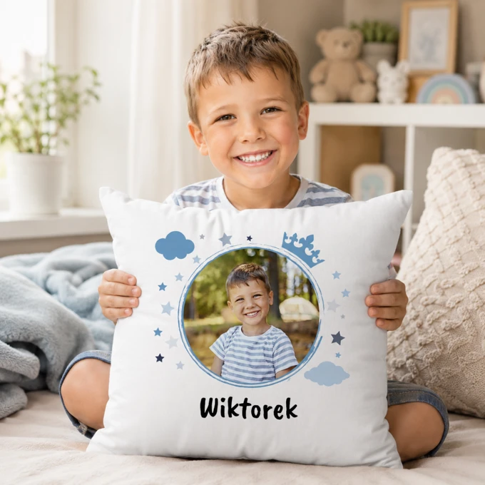 Poduszka personalizowana ze zdjęciem i imieniem prezent na Dzień Dziecka