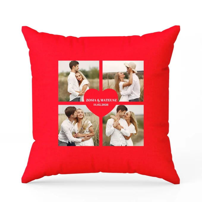 Poduszka dla Zakochanych Wasze Zdjęcia z Datą i Podpisem
