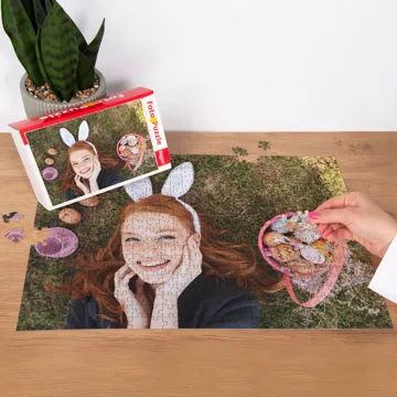 Puzzle ze zdjęciem na Wielkanoc prezent na Zająca 500 el. z pudełkiem