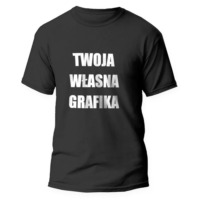 T-shirt koszulka z własnym nadrukiem czarna męska rozm. L