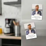 Podziękowanie na 50 urodziny dla gości foto magnes ze zdjęcia z podpisem 10x7 cm wykończenie matowe