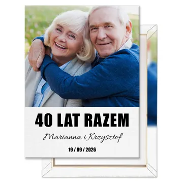 Obraz ze zdjęcia na płótnie 30x40 cm personalizowany prezent na 40 rocznicę ślubu
