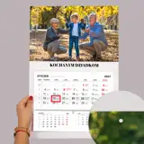 Kalendarz jednodzielny ze zdjęciem na prezent dla babci i dziadka