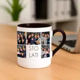 Kubek ze zdjęciem na urodziny Twój nadruk z czarnym wnętrzem