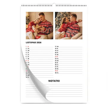 Fotokalendarz rodzinny notatnik wiszący A3 z Twoimi zdjęciami