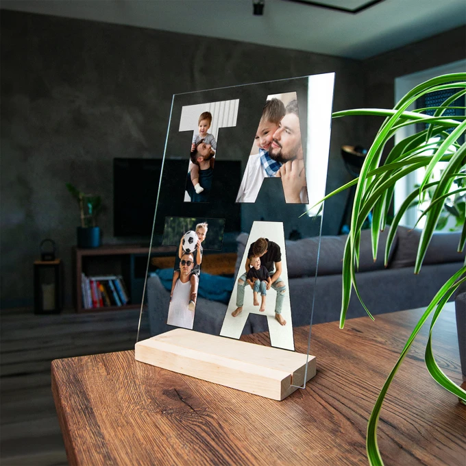 Zdjęcie na szkle ramka ze zdjęciem na szkle akrylowym dla taty A4