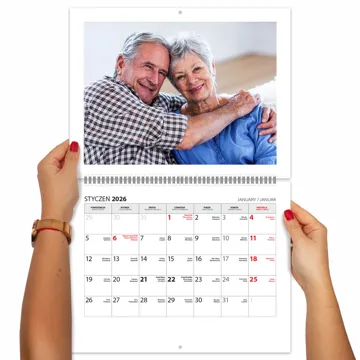 Prezent na Dzień Babci i Dziadka kalendarz ze zdjęciami 2026 rok terminarz ścienny