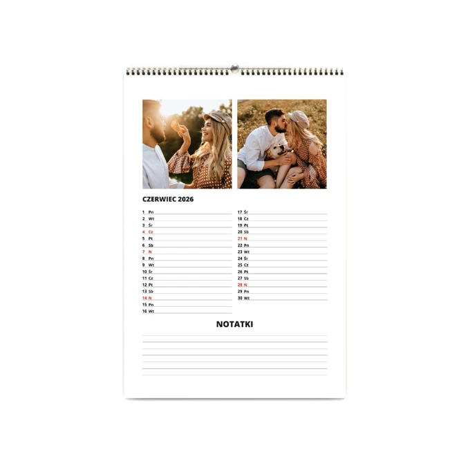 Fotokalendarz rodzinny notatnik wiszący A4 z Twoimi zdjęciami