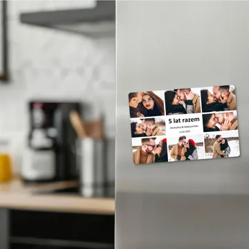Magnes na lodówkę ze zdjęciami prezent na rocznicę związku walentynki 15x10 cm wykończenie matowe