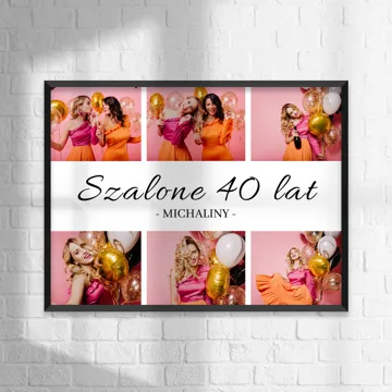 Plakat ze zdjęciami prezent dla 40 latka na czterdziestkę kolaż zdjęć 50x70 cm