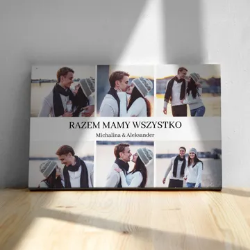 Druk na płótnie kolaż zdjęć prezent dla pary na Walentynki rocznicę związku 30x40 cm