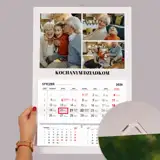 Foto kalendarz jednodzielny ze zdjęć z zawieszką kolaż z Twoim podpisem prezent dla babci i dziadka