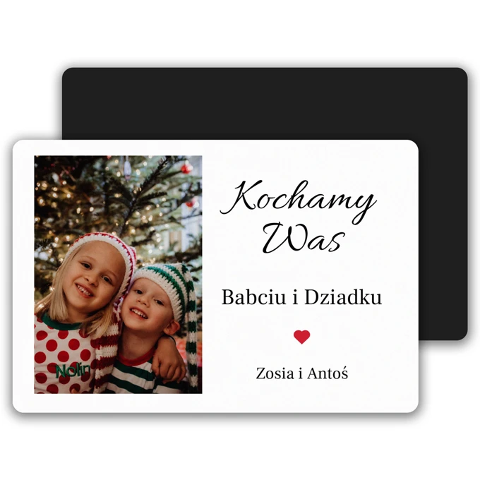 Magnes na Dzień Babci i Dziadka ze zdjęciem na lodówkę prezent dla Dziadków 10x7 cm