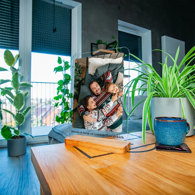 Życzenia na szkle akrylowym na prezent świąteczny A4