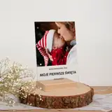 Świąteczna ramka ze zdjęciem PIERWSZE ŚWIĘTA DZIECKA personalizacja tekstem 15x21 cm