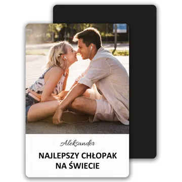 Magnes ze zdjęciem Najlepszy Chłopak na Świecie prezent na Dzień Chłopaka 7x10 cm wykończenie matowe