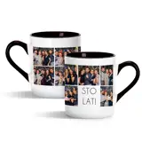 Kubek ze zdjęciem na urodziny Twój nadruk z czarnym wnętrzem